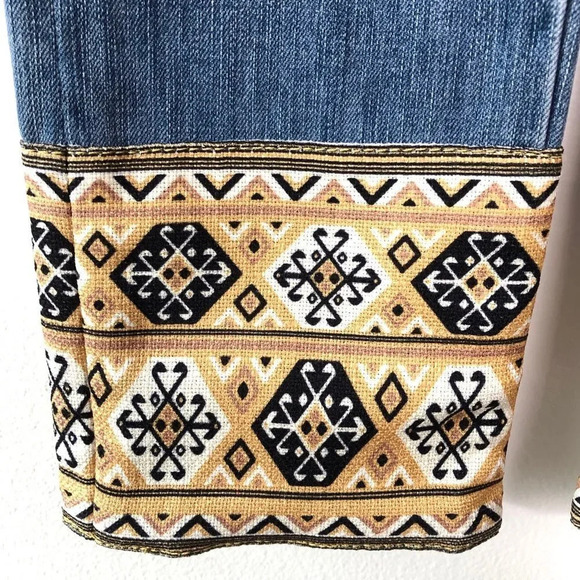 Soft Surroundings Elastic Waist Slip on Decorative Hem Jeans - Picture 5 of 10